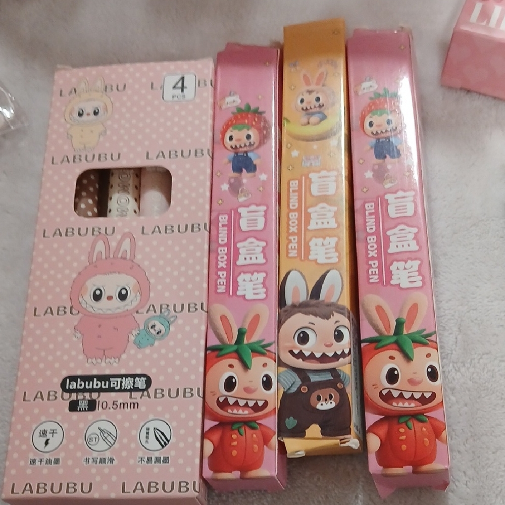Labubu Cute Bunny Character Blind Box Pens - Pink & Yellow